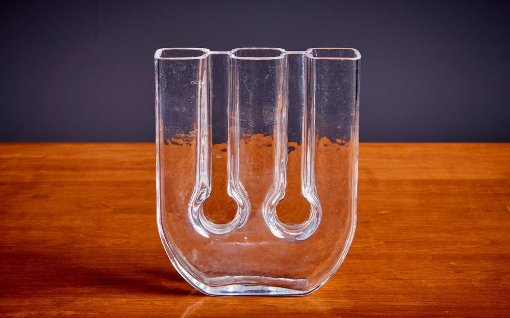 Glass Vase with 3 Openings for Flowers from Riedel, Austria, 1950s