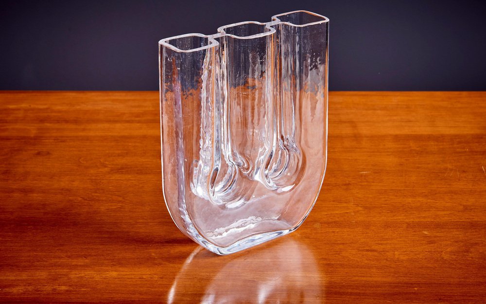 Glass Vase with 3 Openings for Flowers from Riedel, Austria, 1950s