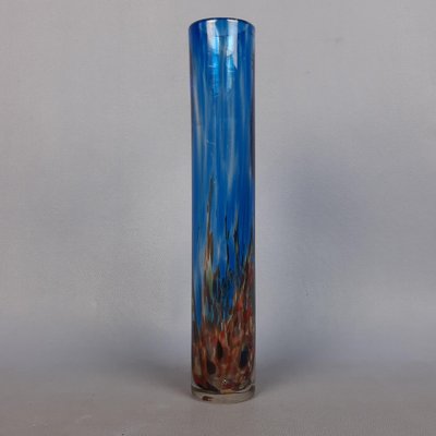 Glass Vase with Malta Blue with Red Shades from Phoenician, 1960s-PWG-2033837