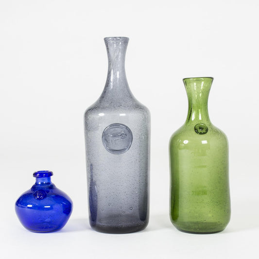 Glass Vases by Erik Höglund, Set of 3