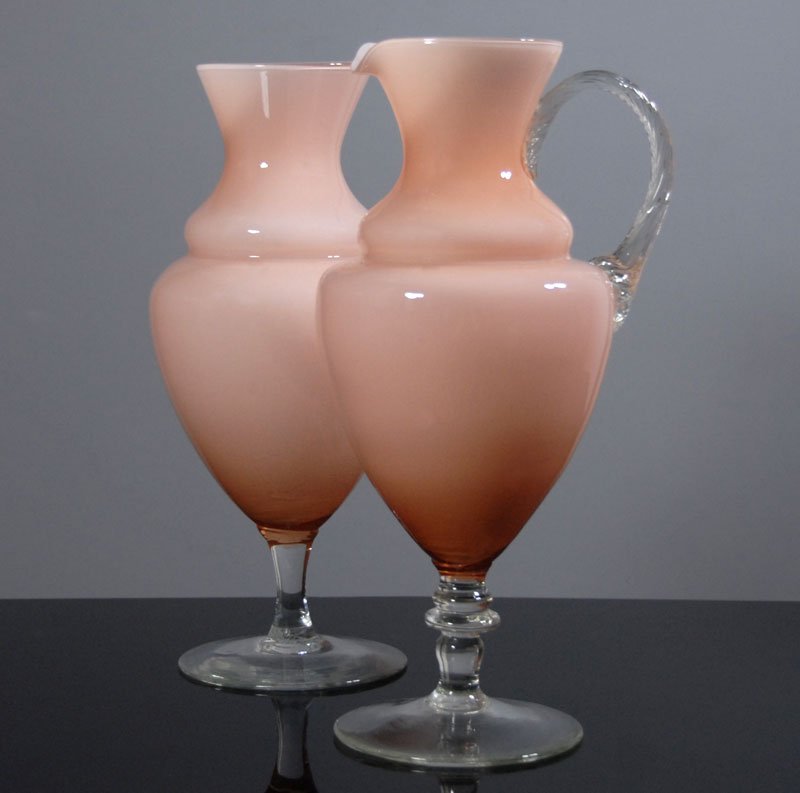 Glass Vases from Empoli, 1960s, Set of 2