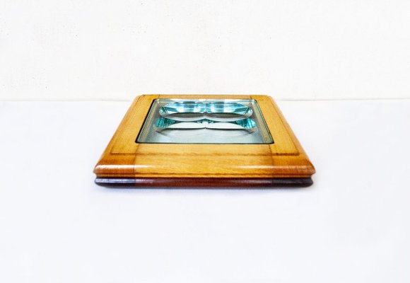 Glass with Wooden Frame from Fontana Arte, 1970s-VCV-750210