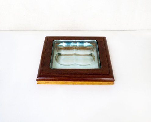 Glass with Wooden Frame from Fontana Arte, 1970s-VCV-750210