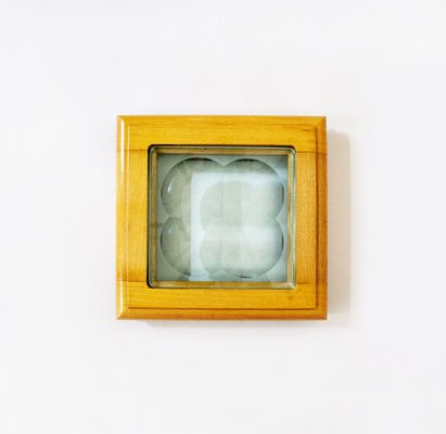 Glass with Wooden Frame from Fontana Arte, 1970s-VCV-750210