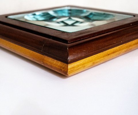 Glass with Wooden Frame from Fontana Arte, 1970s-VCV-750210