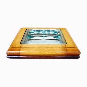 Glass with Wooden Frame from Fontana Arte, 1970s-VCV-750210