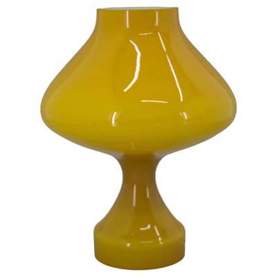 Glass Yellow Table Lamp by Valasske Mezirici, 1970s-TZ-1747898