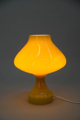 Glass Yellow Table Lamp by Valasske Mezirici, 1970s-TZ-1747898