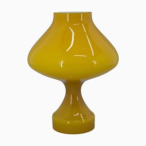 Glass Yellow Table Lamp by Valasske Mezirici, 1970s-TZ-1747898