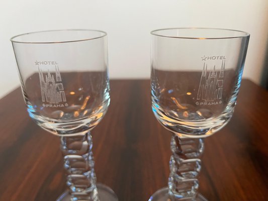 Glasses attributed to Moser for Hotel Prag, 1970s, Set of 7-TZ-1431415