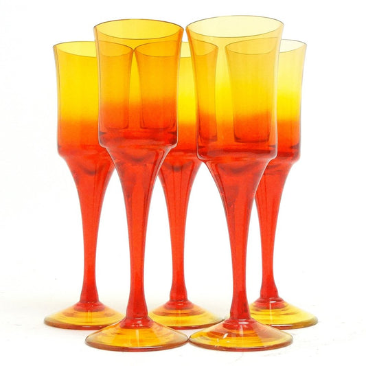 Glasses by Zbigniew Horbowy for Sudety Glassworks, Poland, 1970s, Set of 5