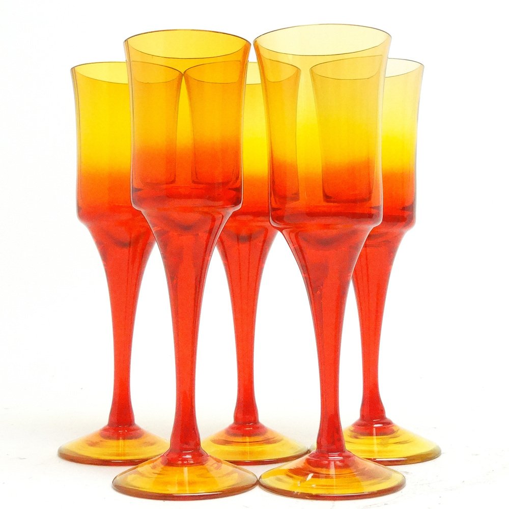 Glasses by Zbigniew Horbowy for Sudety Glassworks, Poland, 1970s, Set of 5