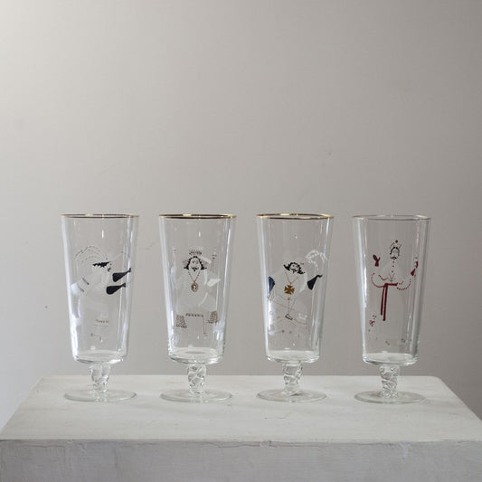 Glasses with Three Musketeers and Cardinal Richelieu, 1960s, Set of 4