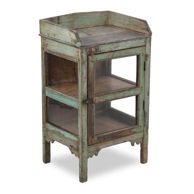 Glazed Bedside Table in Patinated Wood-NQ-1754777