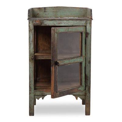 Glazed Bedside Table in Patinated Wood-NQ-1754777