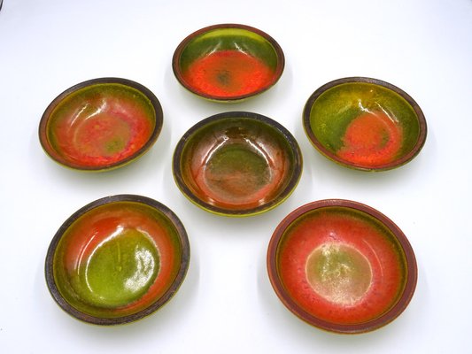 Glazed Ceramic Bowls by Alessio Tasca, 1970s, Set of 7-MLN-1189829