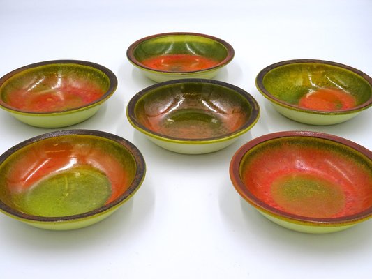 Glazed Ceramic Bowls by Alessio Tasca, 1970s, Set of 7-MLN-1189829