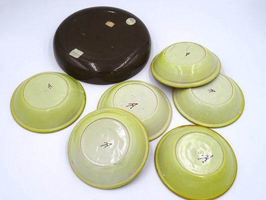 Glazed Ceramic Bowls by Alessio Tasca, 1970s, Set of 7-MLN-1189829