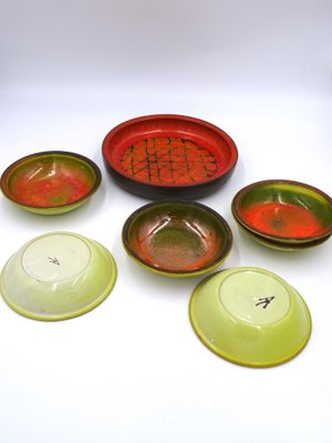 Glazed Ceramic Bowls by Alessio Tasca, 1970s, Set of 7-MLN-1189829