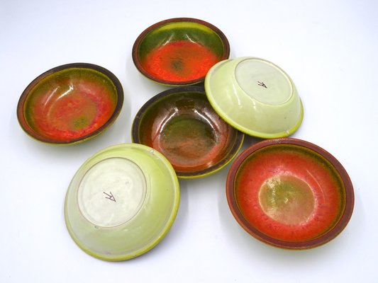 Glazed Ceramic Bowls by Alessio Tasca, 1970s, Set of 7-MLN-1189829