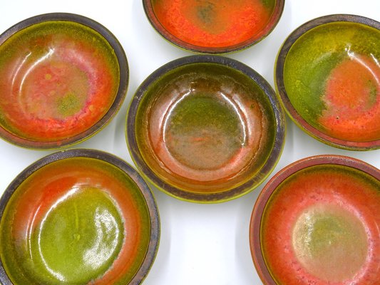 Glazed Ceramic Bowls by Alessio Tasca, 1970s, Set of 7-MLN-1189829