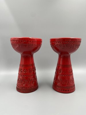 Glazed Ceramic Candleholders by Aldo Londi for Bitossi, Italy, 1960s, Set of 2-CZ-1685888