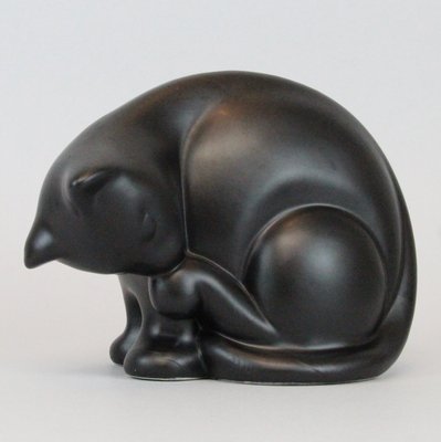 Glazed Ceramic Cat Figure, 1950s-NE-555561