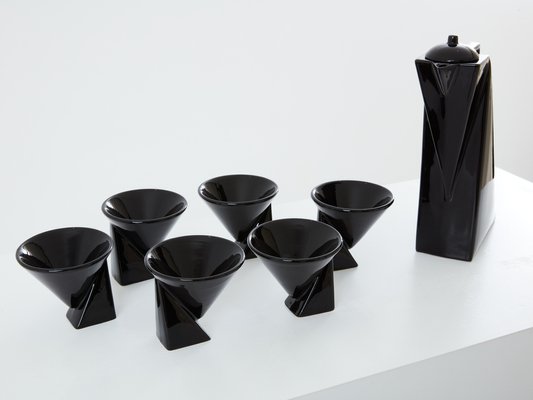 Glazed Ceramic Coffee Service by Pierre Casenove for Studio Salins, 1980s, Set of 7-YJA-1790745