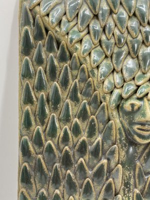 Glazed Ceramic Mural with Scaly Leaf Structure, Germany, 1960s-CZ-1814520