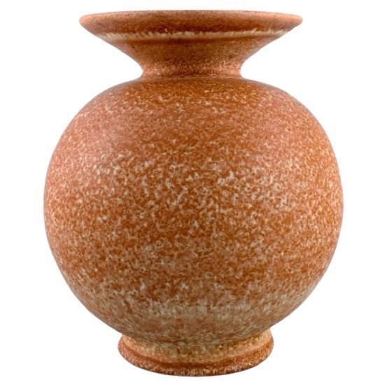 Glazed Ceramic Round Topas Vase from Bo Fajans, Sweden, 1960s