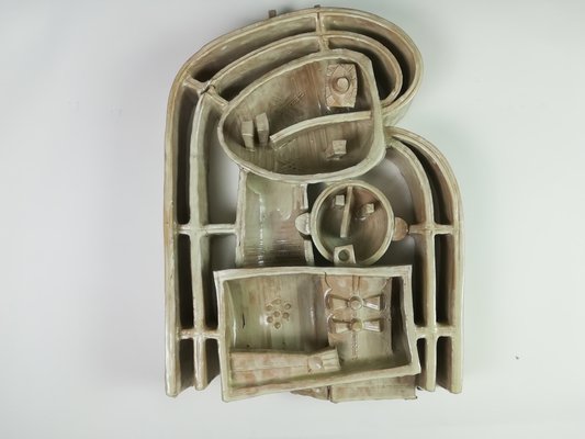 Glazed Ceramic Wall Sculpture by Jozsef Pattantyus, 1970s-KDB-1259752