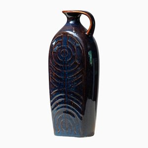 Glazed Midnight Blue and Brown Pitcher by Carl Harry Stålhane for Rörstrand, 1950s-JE-1386132