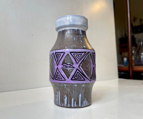 Glazed Purple Ceramic Vase from Laholm Sweden, 1960s-LCR-1382351