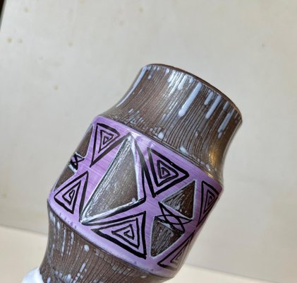 Glazed Purple Ceramic Vase from Laholm Sweden, 1960s-LCR-1382351