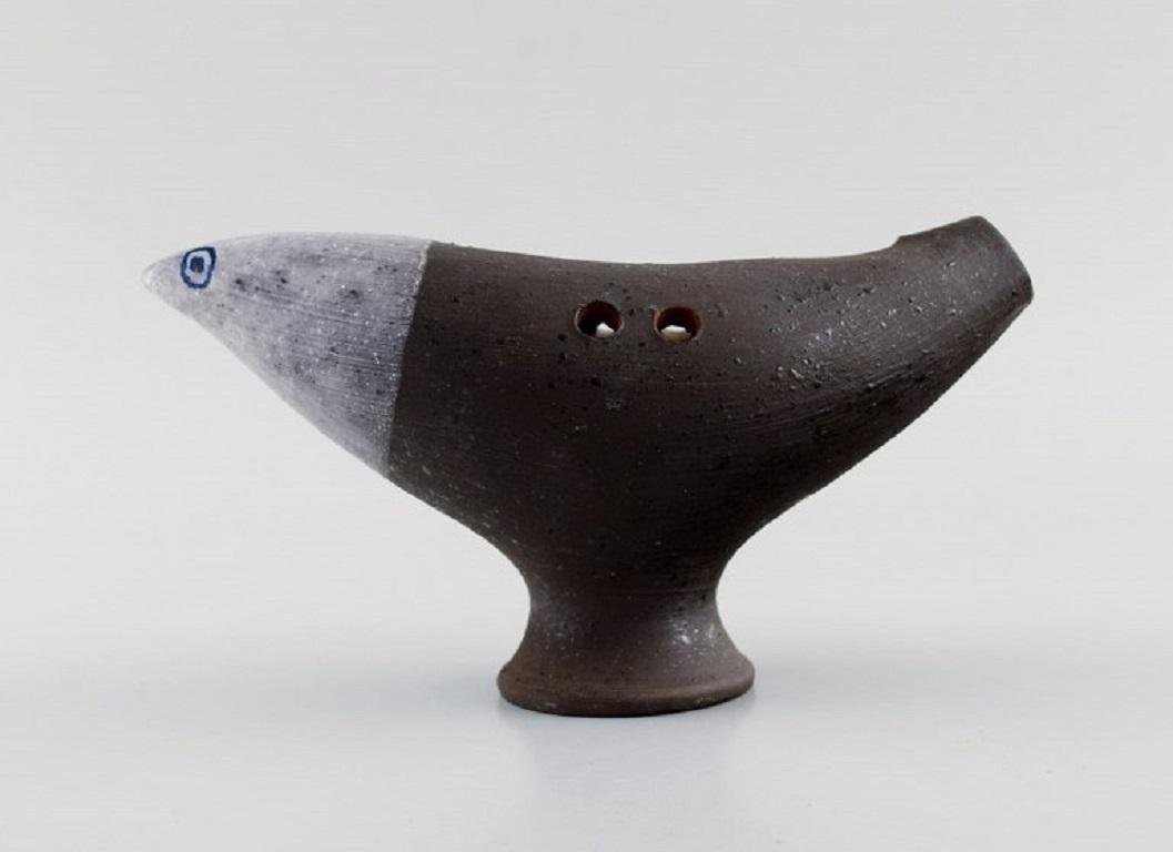 Glazed Stoneware Flute Shaped Like a Bird by Thomas Hellström for Nittsjö