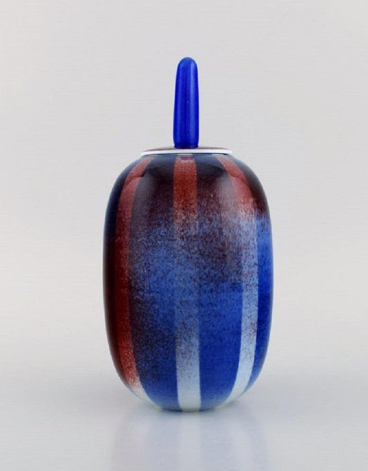 Glazed Stoneware Lidded Jar by Suzanne Öhlén for Rörstrand, 1980s