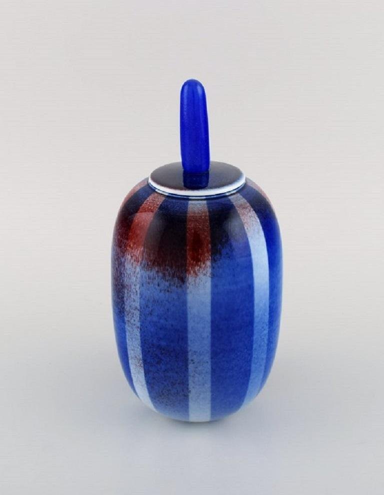 Glazed Stoneware Lidded Jar by Suzanne Öhlén for Rörstrand, 1980s