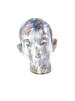 Glazed Terracotta Boy Head, France, 1958-TXN-1013106