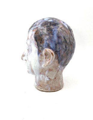 Glazed Terracotta Boy Head, France, 1958-TXN-1013106