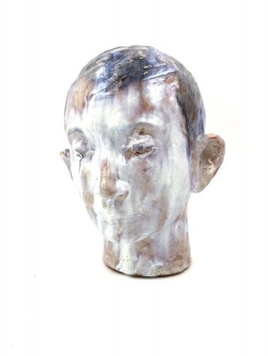 Glazed Terracotta Boy Head, France, 1958-TXN-1013106