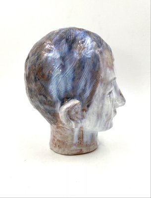 Glazed Terracotta Boy Head, France, 1958-TXN-1013106