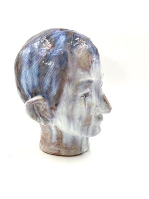 Glazed Terracotta Boy Head, France, 1958-TXN-1013106