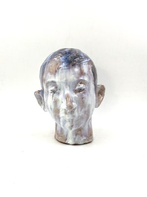 Glazed Terracotta Boy Head, France, 1958-TXN-1013106