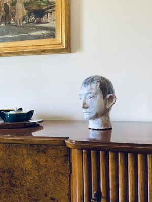 Glazed Terracotta Boy Head, France, 1958-TXN-1013106