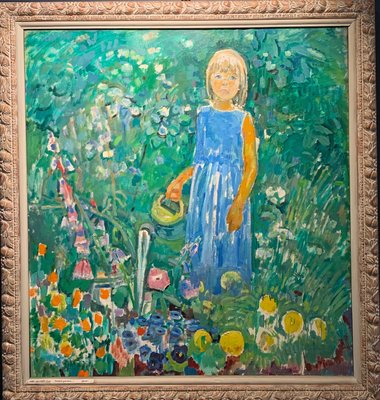 Gleb Savinov, Little Girl in the Garden Flowers, 1990s-QUE-943976