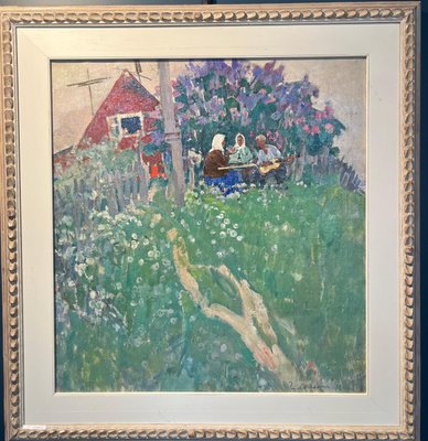 Gleb Savinov, Summer Evenings, Oil Painting, 1976, Framed-QUE-1818889