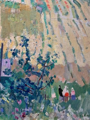 Gleb Savinov, Village Near St. Petersburg, 1959, Oil on Canvas, Framed-QUE-1311519