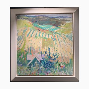 Gleb Savinov, Village Near St. Petersburg, 1959, Oil on Canvas, Framed-QUE-1311519