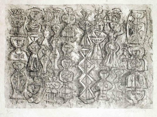 Gli Idoli - Original Lithograph by Massimo Campigli - 1970 ca. 1970 ca.-ZCI-756841