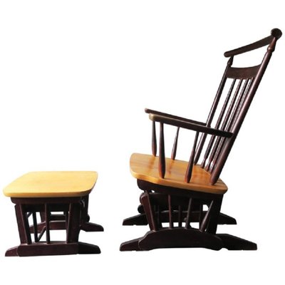 Glider Rocking Chair and Ottoman, 1960s, Set of 2-ED-1736823